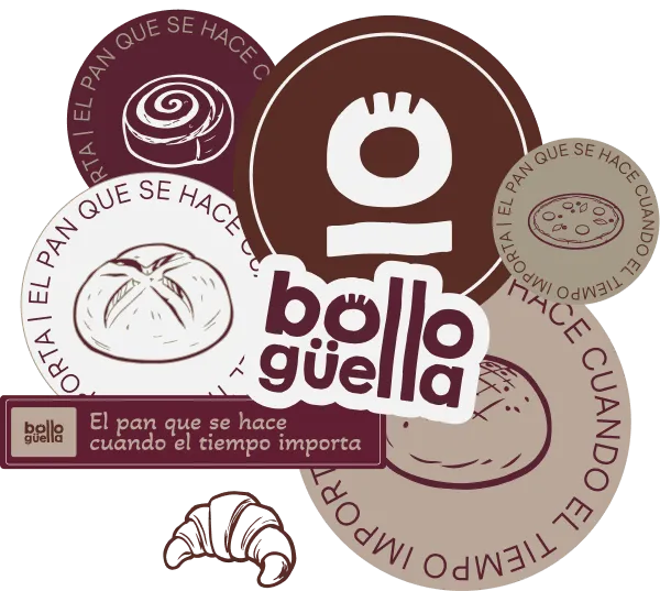 Composición y collage pasos Bollo Güella